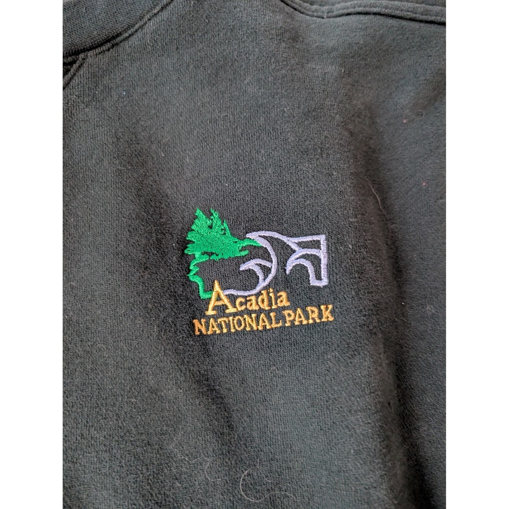 Lee Sueded Mens Acadia National Park Sweatshirt Forest Green Crewneck Large - Picture 3 of 4